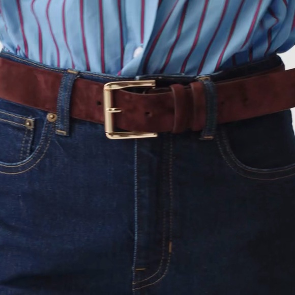 NWT - J.Crew Suede roller-buckle belt - Size: Medium - Color: Black - Picture 2 of 5